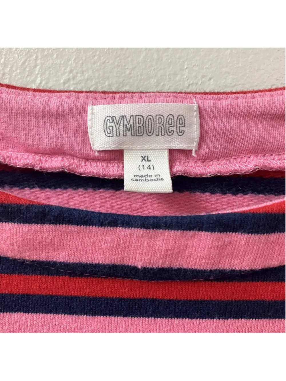Classic Preppy Gymboree Striped Dress Girls SIZE XL 14 Pink Blue Comfy Knit